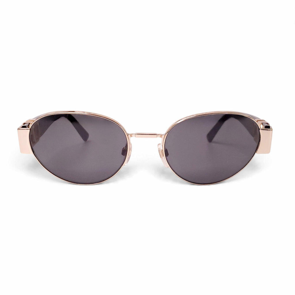 VALENTINO BLACK AND GOLD ROUND SUNGLASSES