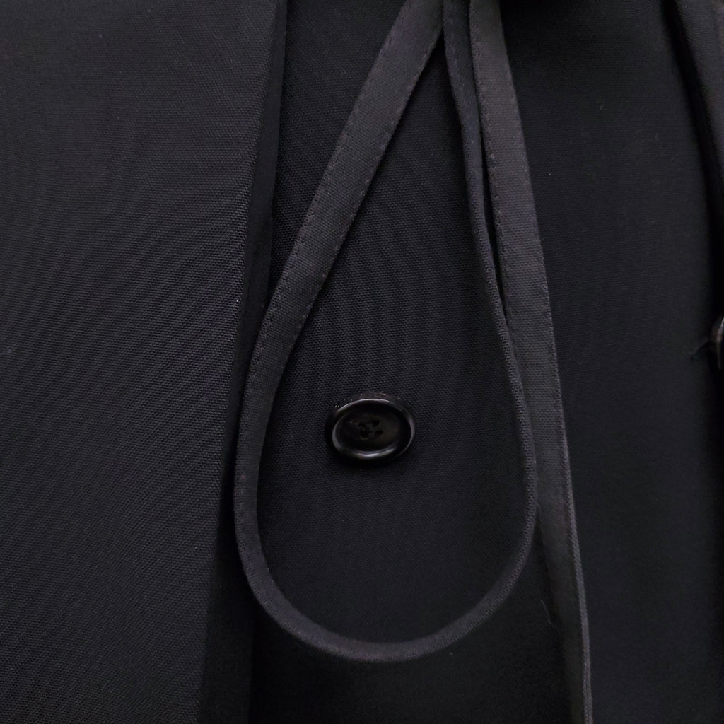 VALENTINO BLACK BLAZER JACKET WITH TIE DETAIL - SIZE 44