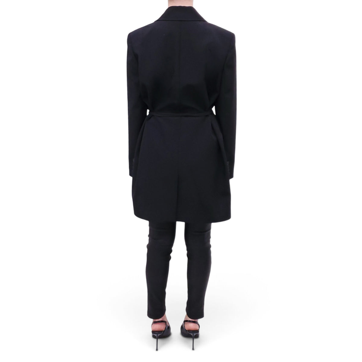 VALENTINO BLACK BLAZER JACKET WITH TIE DETAIL - SIZE 44