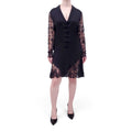 VALENTINO BLACK DRESS WITH LACE AND KNOT DETAILS - SIZE 42
