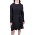VALENTINO BLACK DRESS WITH SCALLOPED ROCKSTUD DETAIL - SIZE 8
