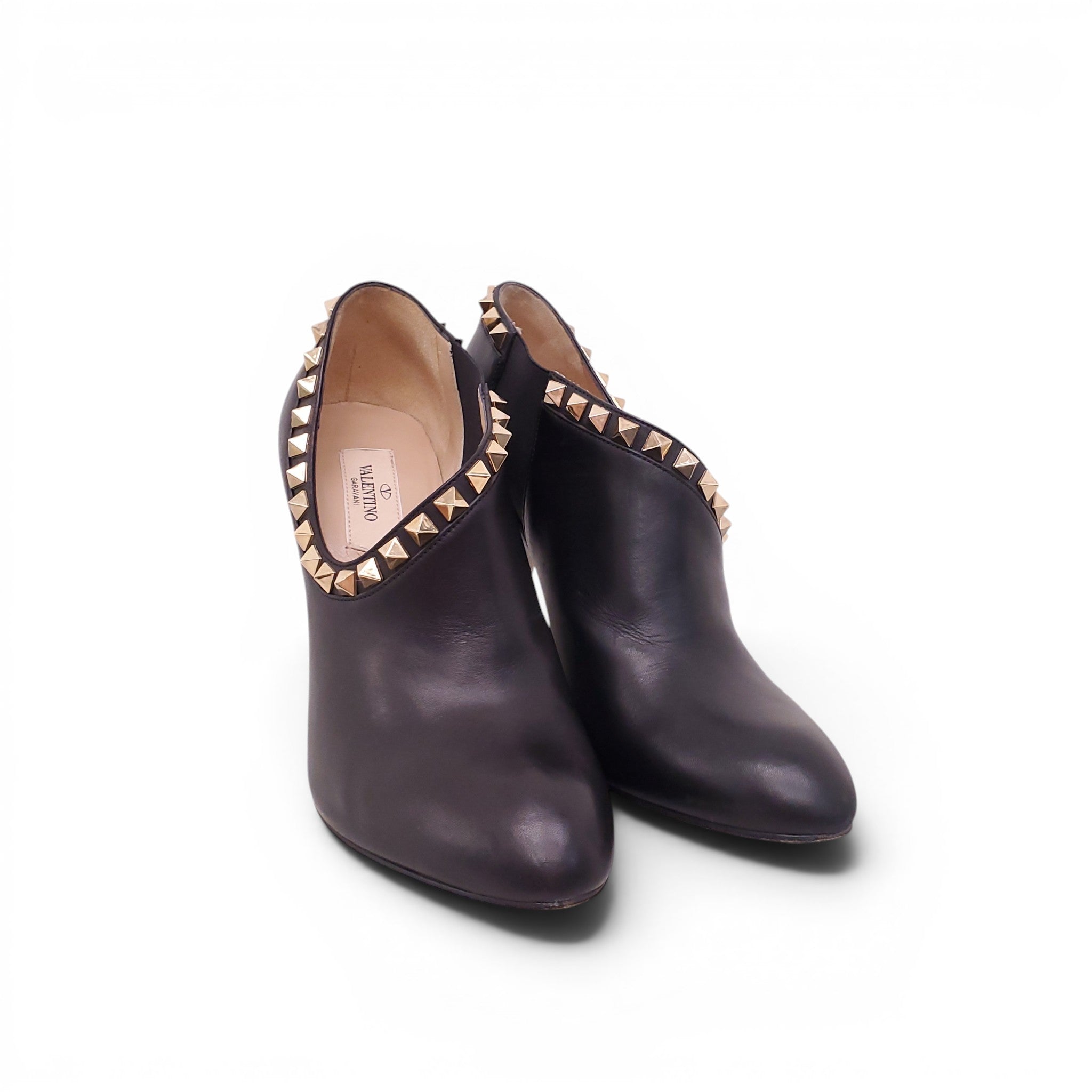 VALENTINO BLACK ROCKSTUD BOOTIES - SIZE 38.5