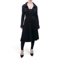 VALENTINO BLACK SWEATER DRESS WITH PLEATED SKIRT DETAIL - SIZE S