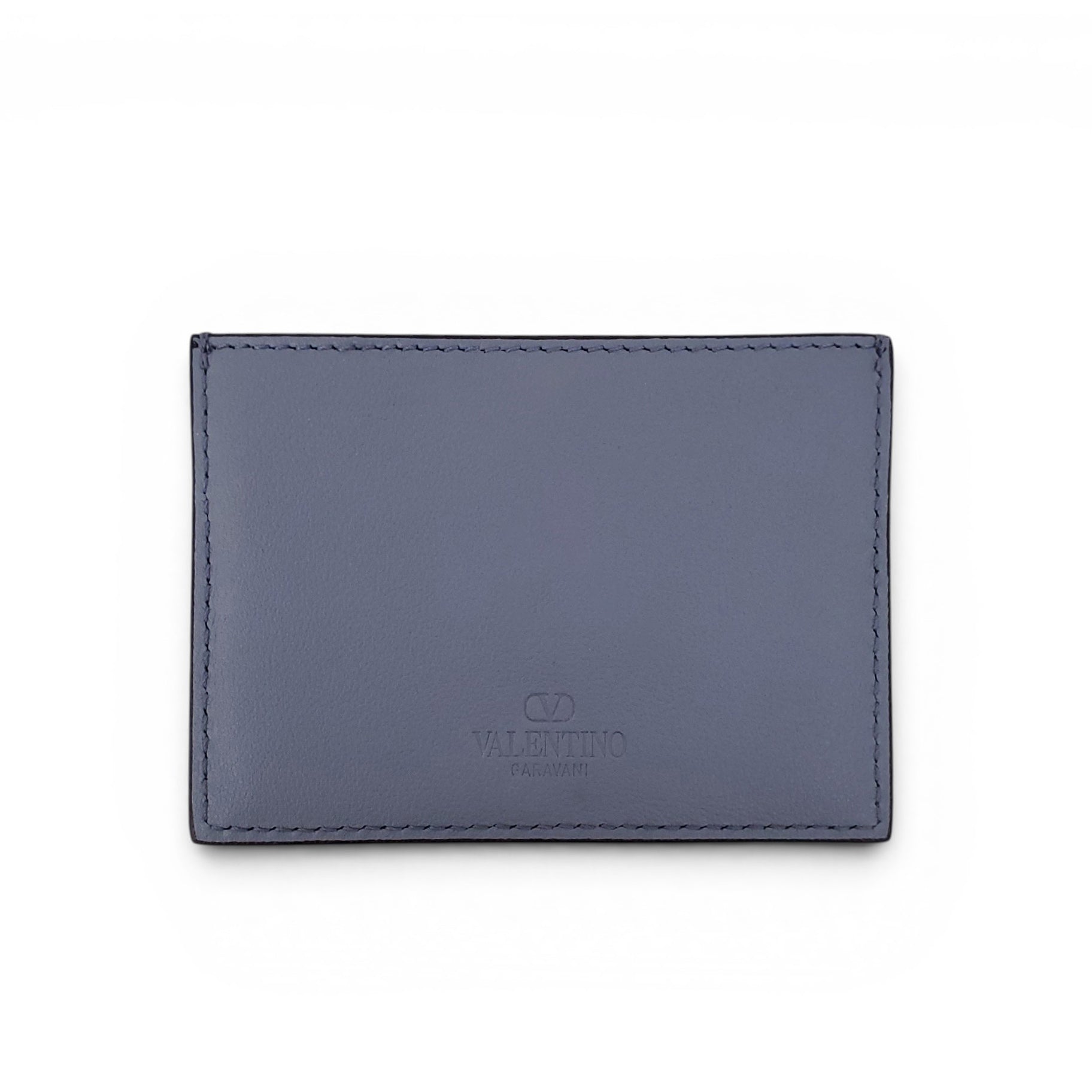 VALENTINO BLUE ROCKSTUD CARD HOLDER