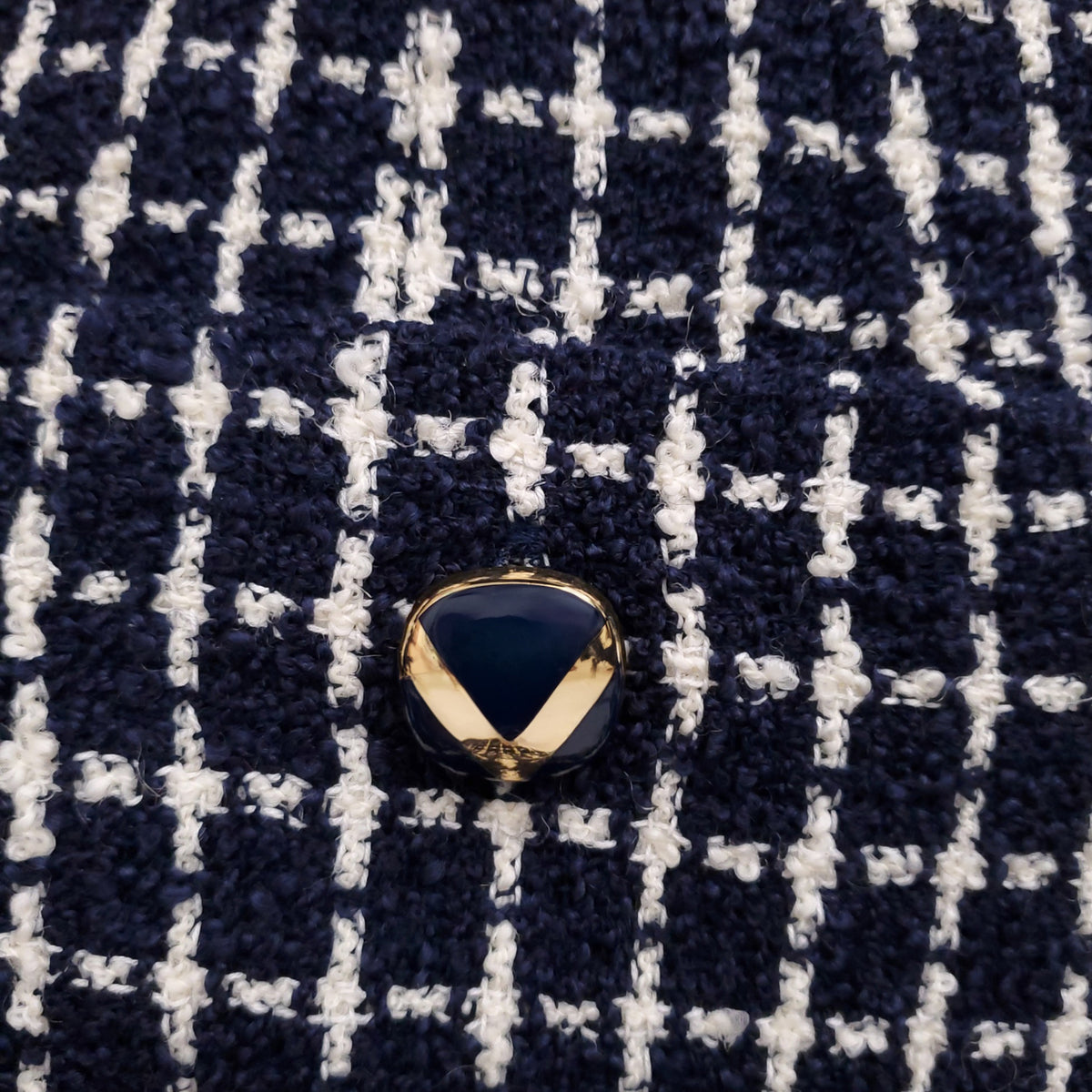 VALENTINO BOUCLE CHECKERED SHORTS WITH V LOGO BUTTONS - SIZE 44