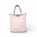 VALENTINO CREAM MINI ROCKSTUD TOTE CROSSBODY BAG