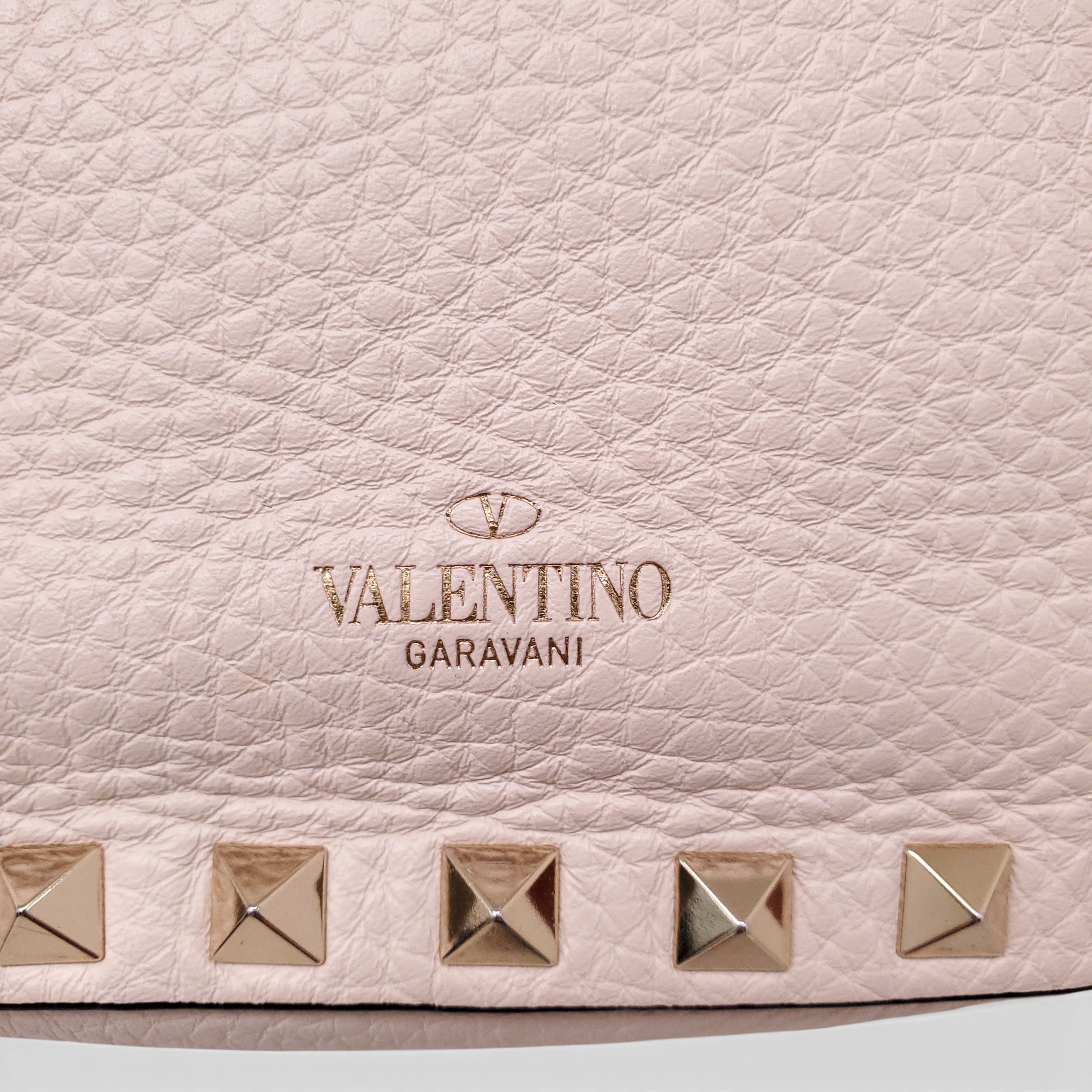 VALENTINO CREAM MINI ROCKSTUD TOTE CROSSBODY BAG
