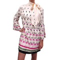 VALENTINO CREAM PRINTED SILK-TWILL MINI DRESS - SIZE 42