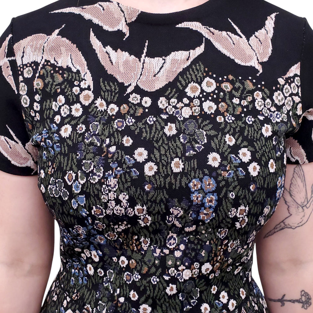 VALENTINO FLORAL EMBROIDERED DRESS - SIZE M