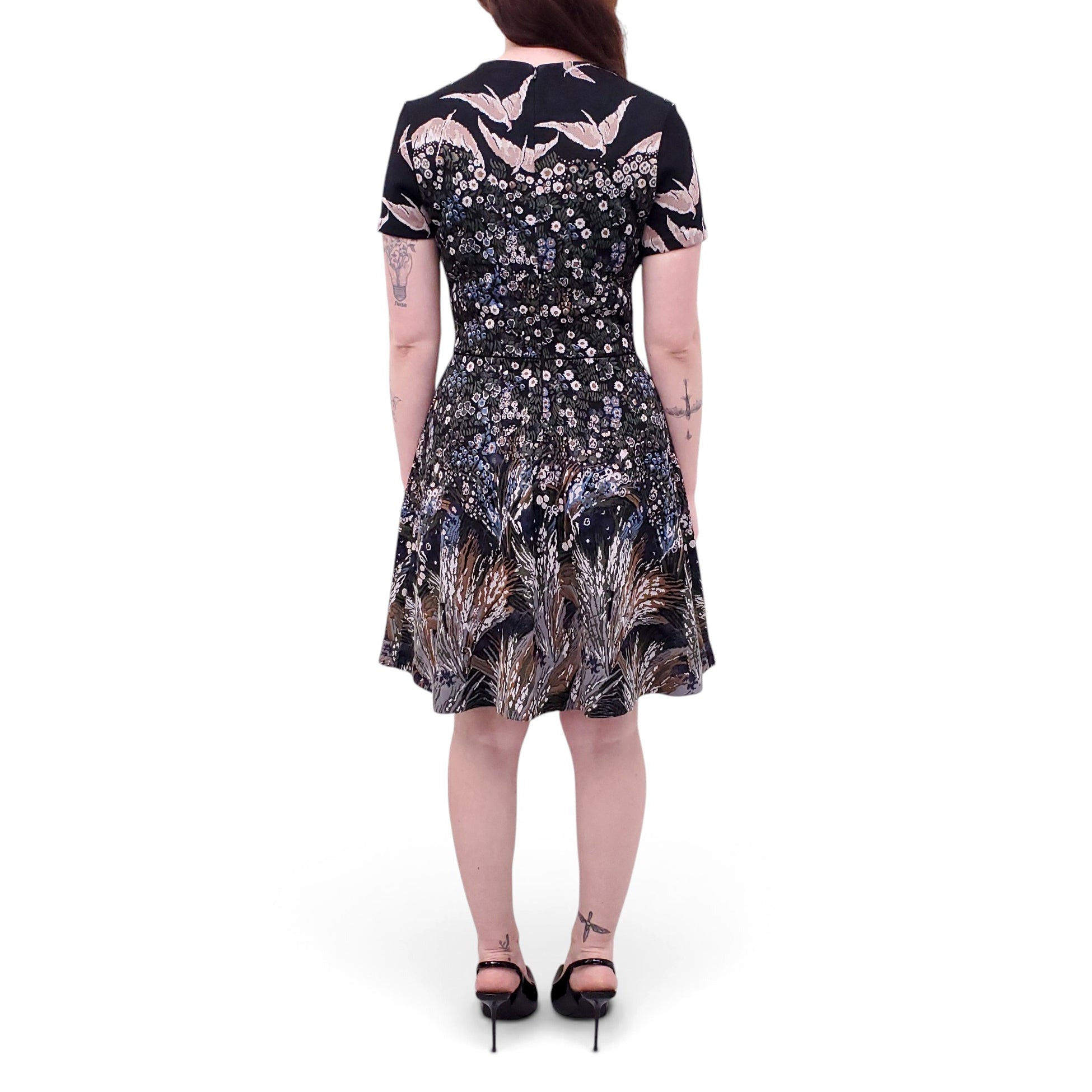 VALENTINO FLORAL EMBROIDERED DRESS - SIZE M