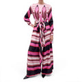 VALENTINO FUCHSIA FEATHER PRINT JUMPSUIT - SIZE 38
