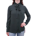 VALENTINO GREEN SILK BLOUSE WITH TIE DETAIL - SIZE 42