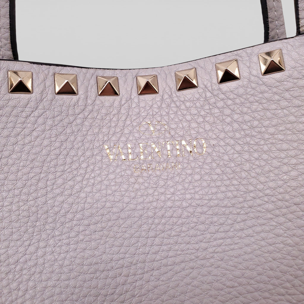 VALENTINO GREY ROCKSTUD TOTE