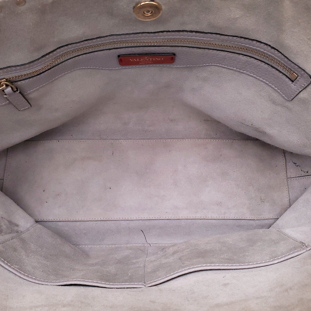 VALENTINO GREY ROCKSTUD TOTE