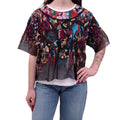 VALENTINO LAYERED EMBELLISHED TULLE AND KNIT TOP - SIZE M