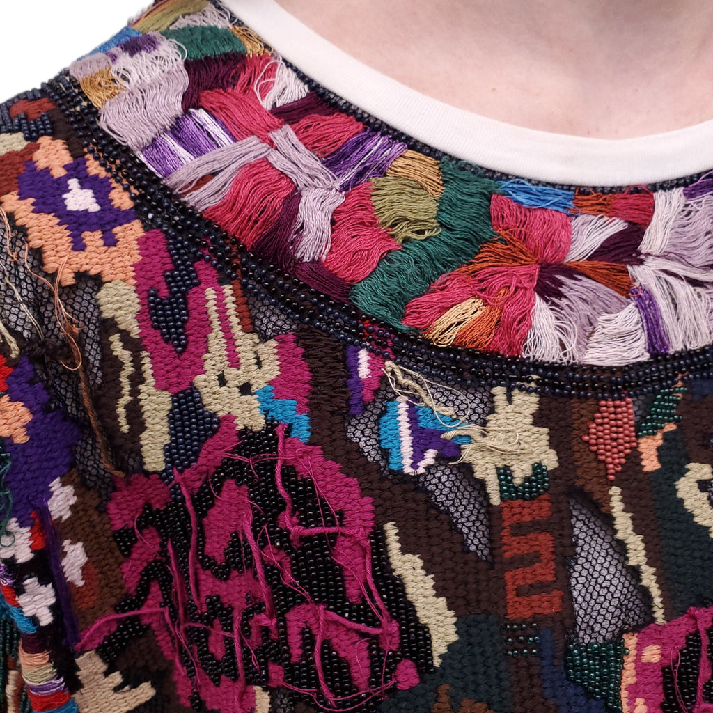 VALENTINO LAYERED EMBELLISHED TULLE AND KNIT TOP - SIZE M