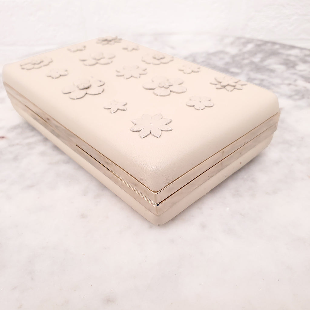 VALENTINO LEATHER FLORAL CLUTCH BAG