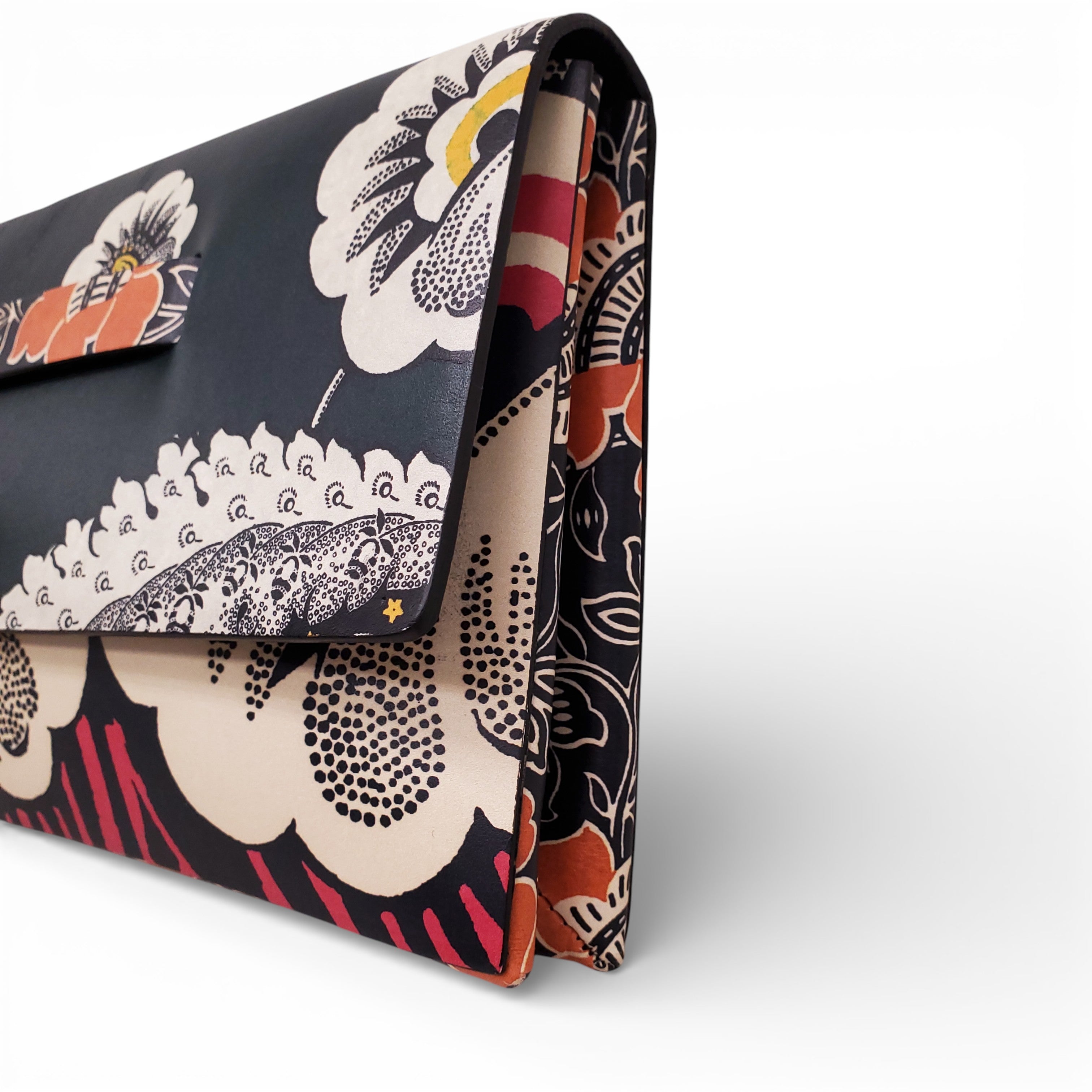 VALENTINO MULTICOLOURED CALFSKIN FLORAL MIME CLUTCH