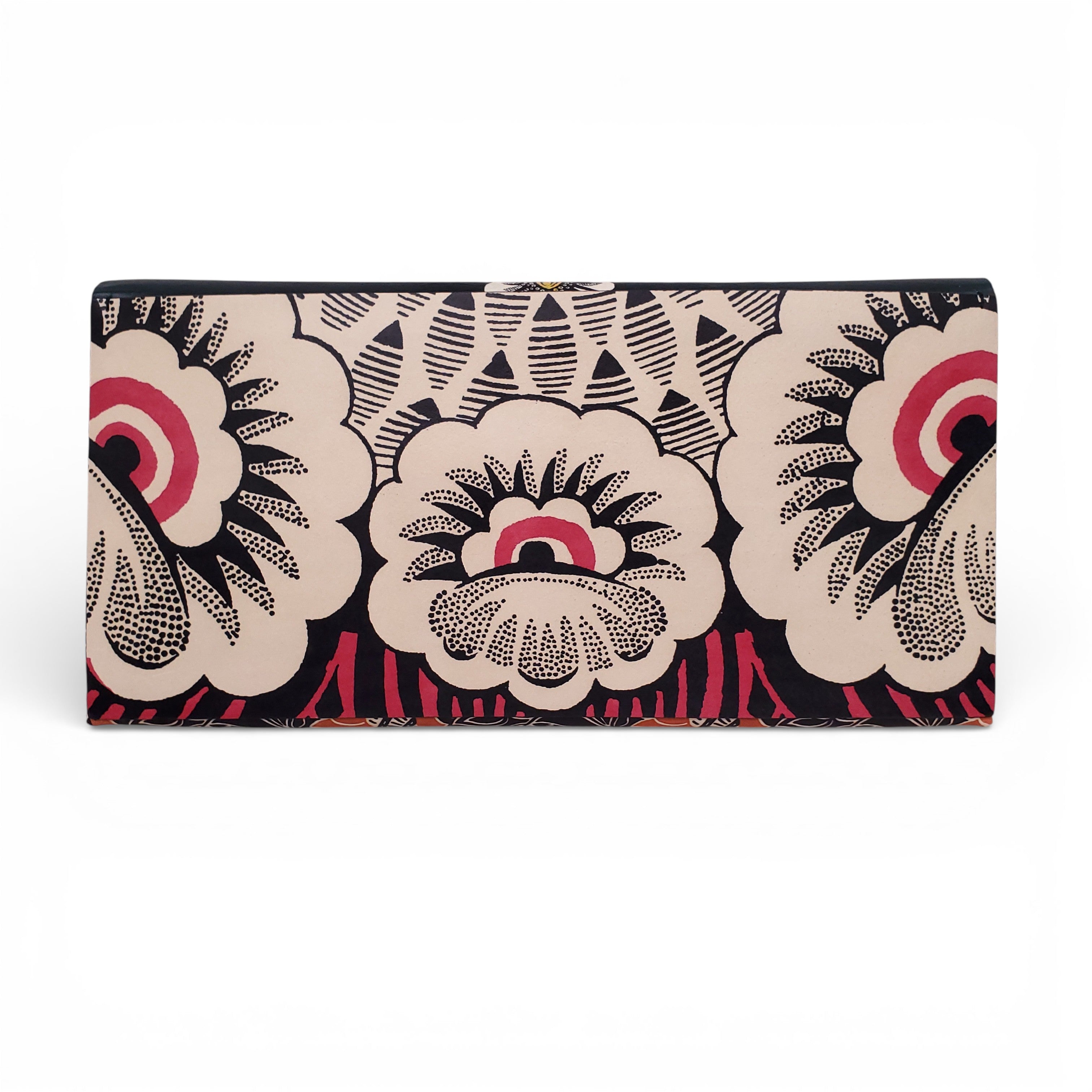 VALENTINO MULTICOLOURED CALFSKIN FLORAL MIME CLUTCH