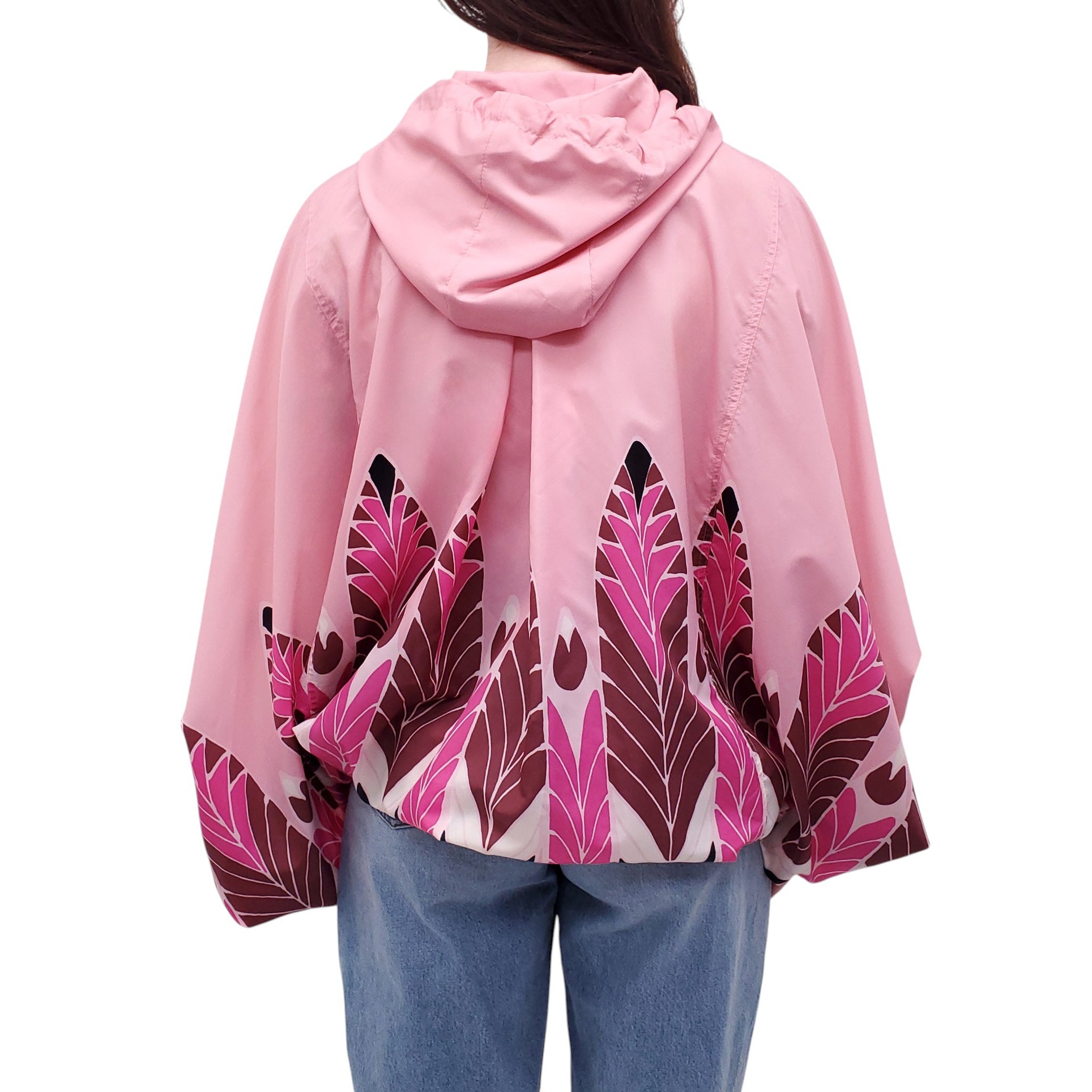 VALENTINO PINK PATTERNED WINDBREAKER JACKET - SIZE 40