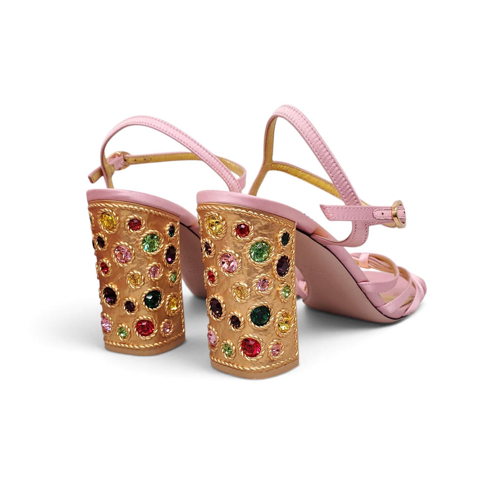 VALENTINO PRESHOES SATIN SANDAL WITH CRYSTAL 90MM - SIZE 40.5