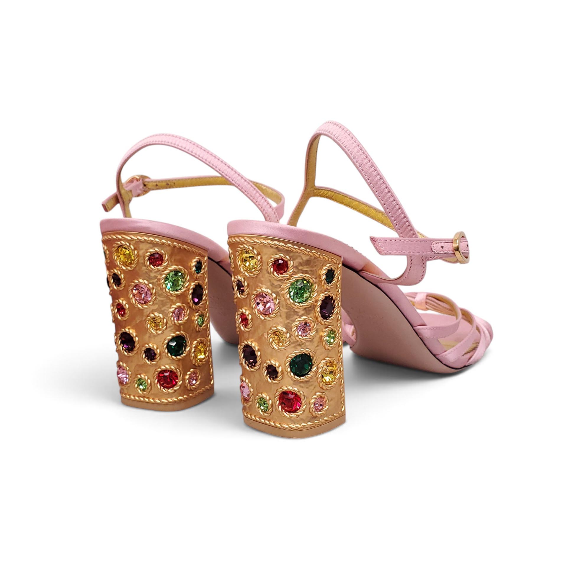 VALENTINO PRESHOES SATIN SANDAL WITH CRYSTAL 90MM - SIZE 40.5