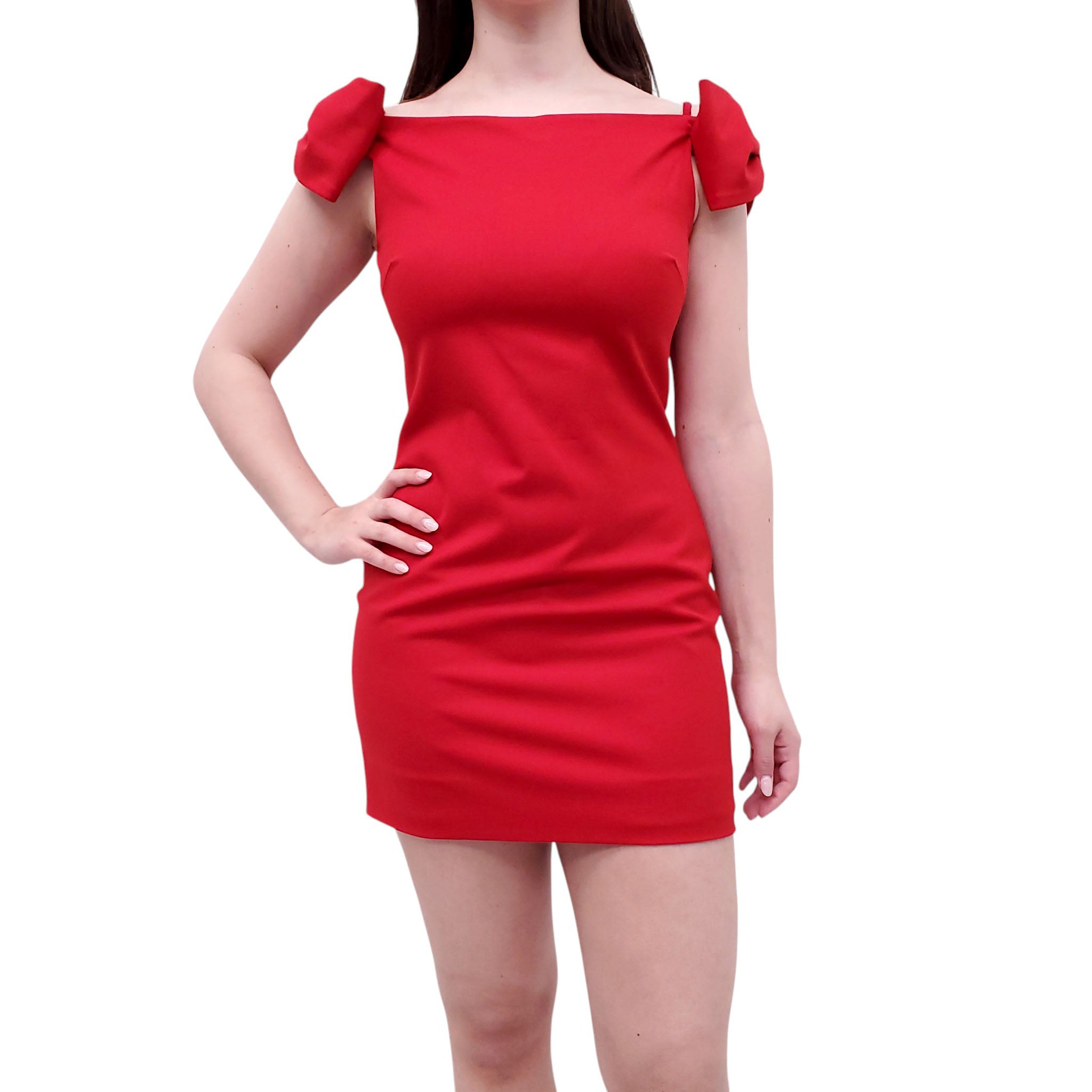 valentino red bow dress Valentino Garavani Bow-Applique Fit-&-Flare Crepe Couture Mini Dress