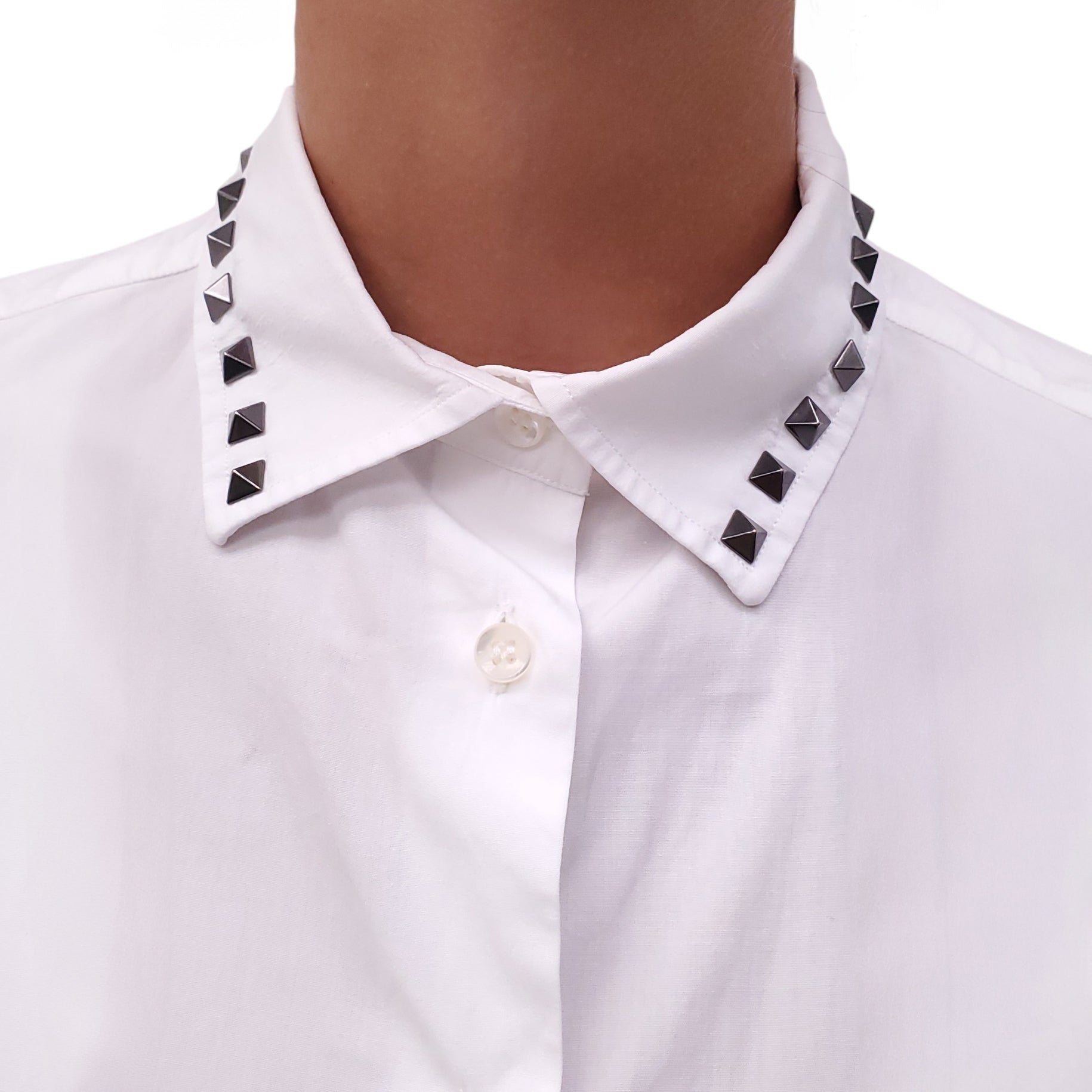 VALENTINO WHITE ROCKSTUD BLOUSE - SIZE 6