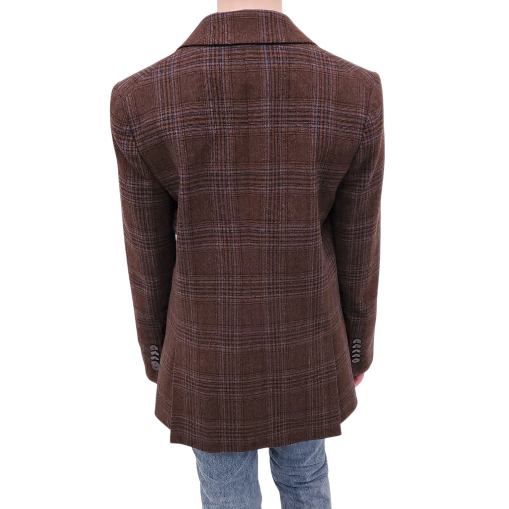 VERONICA BEARD BROWN PLAID BLAZER - SIZE 10