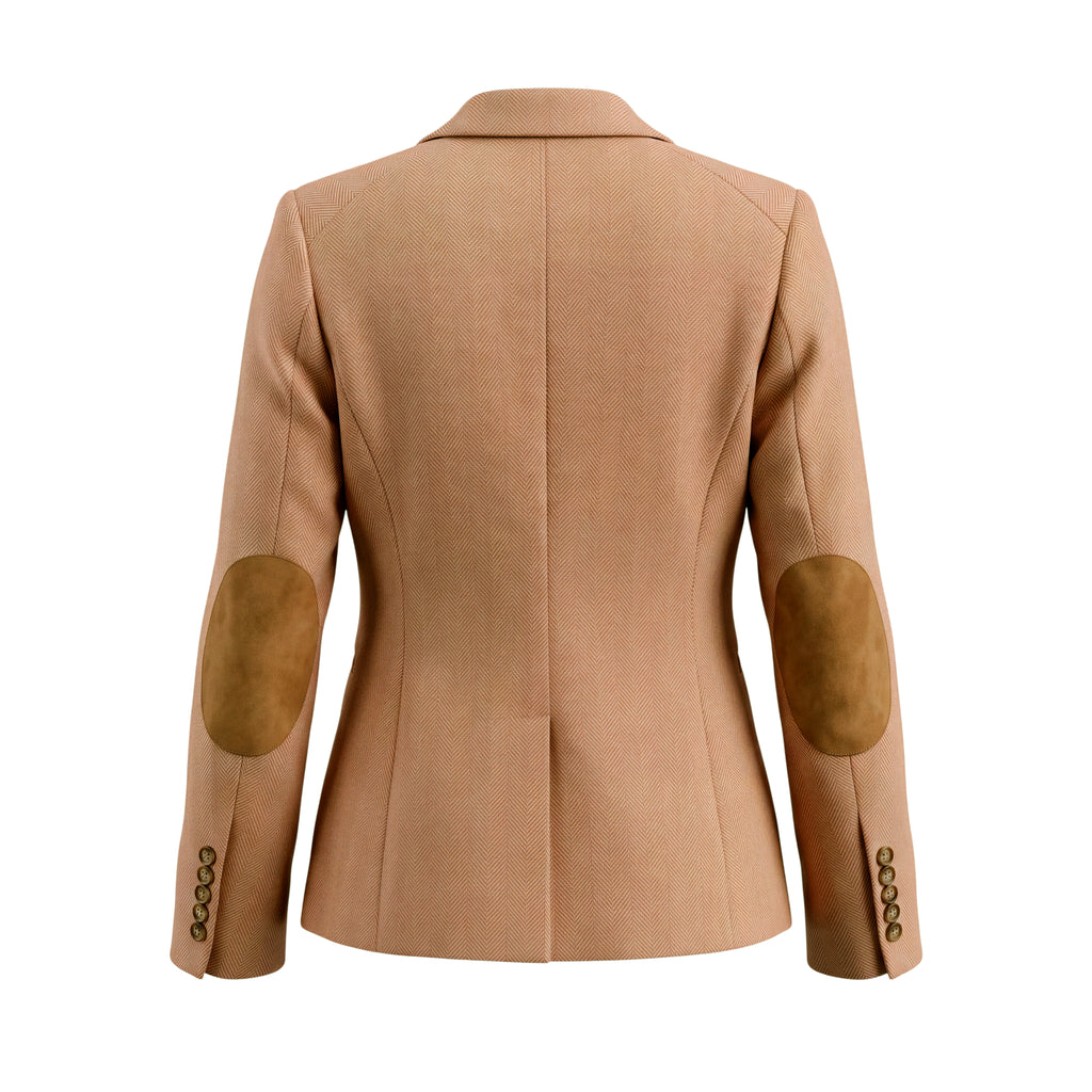 VERONICA BEARD ELBOW PATCHED DETAIL BLAZER WITH DENIM DICKIE - SIZE 4