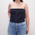 VERONICA BEARD NAVY BUSTIER WITH BUTTONS - SIZE 16