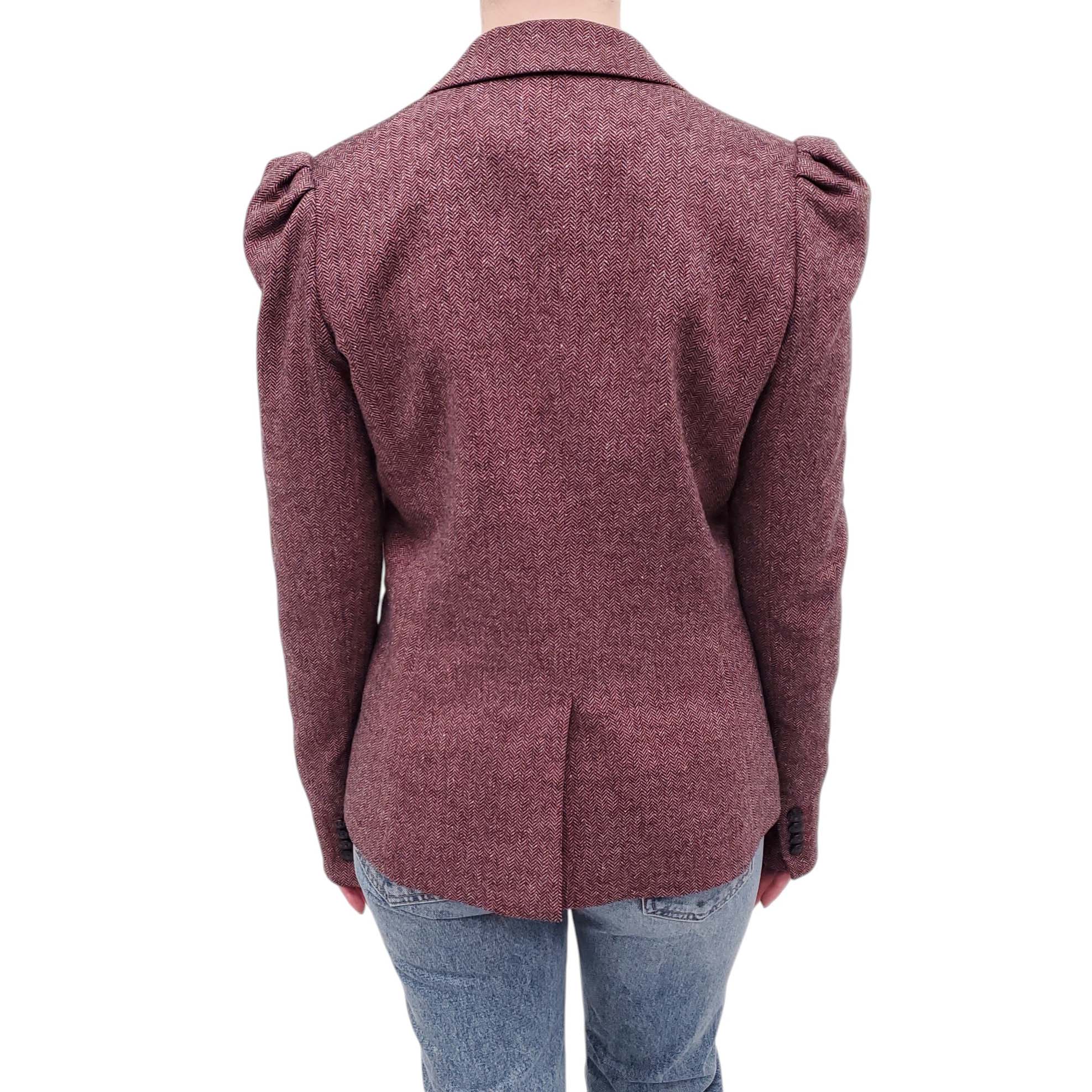 VERONICA BEARD PINK HOUNDSTOOTH BLAZER - SIZE 8