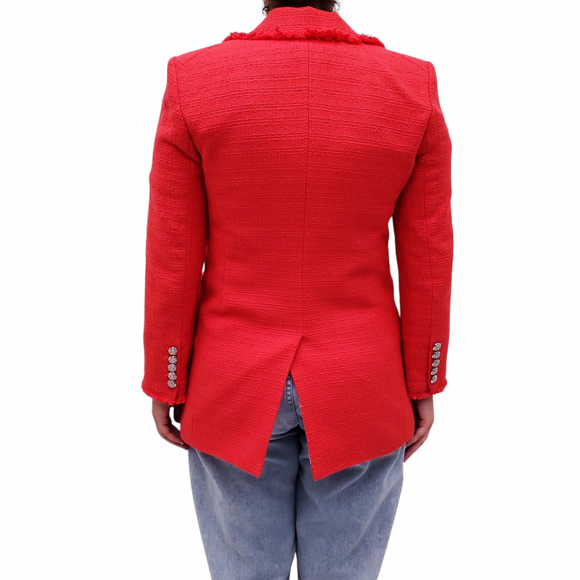 VERONICA BEARD RED TWEED BLAZER - SIZE 10