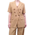 VERONICA BEARD TAUPE SHORT SLEEVE BLAZER - SIZE 10