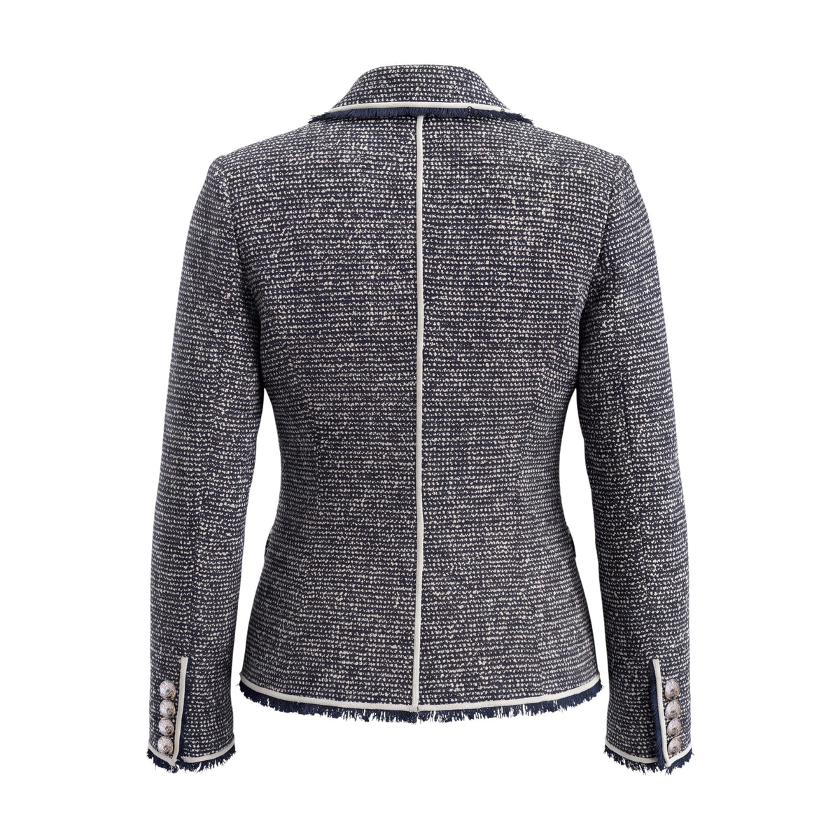 VERONICA BEARD TWEED BLAZER WITH SILVER BUTTONS - SIZE 4