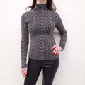 VERSACE BLACK AND TAUPE PATTERNED SWEATER - SIZE 38