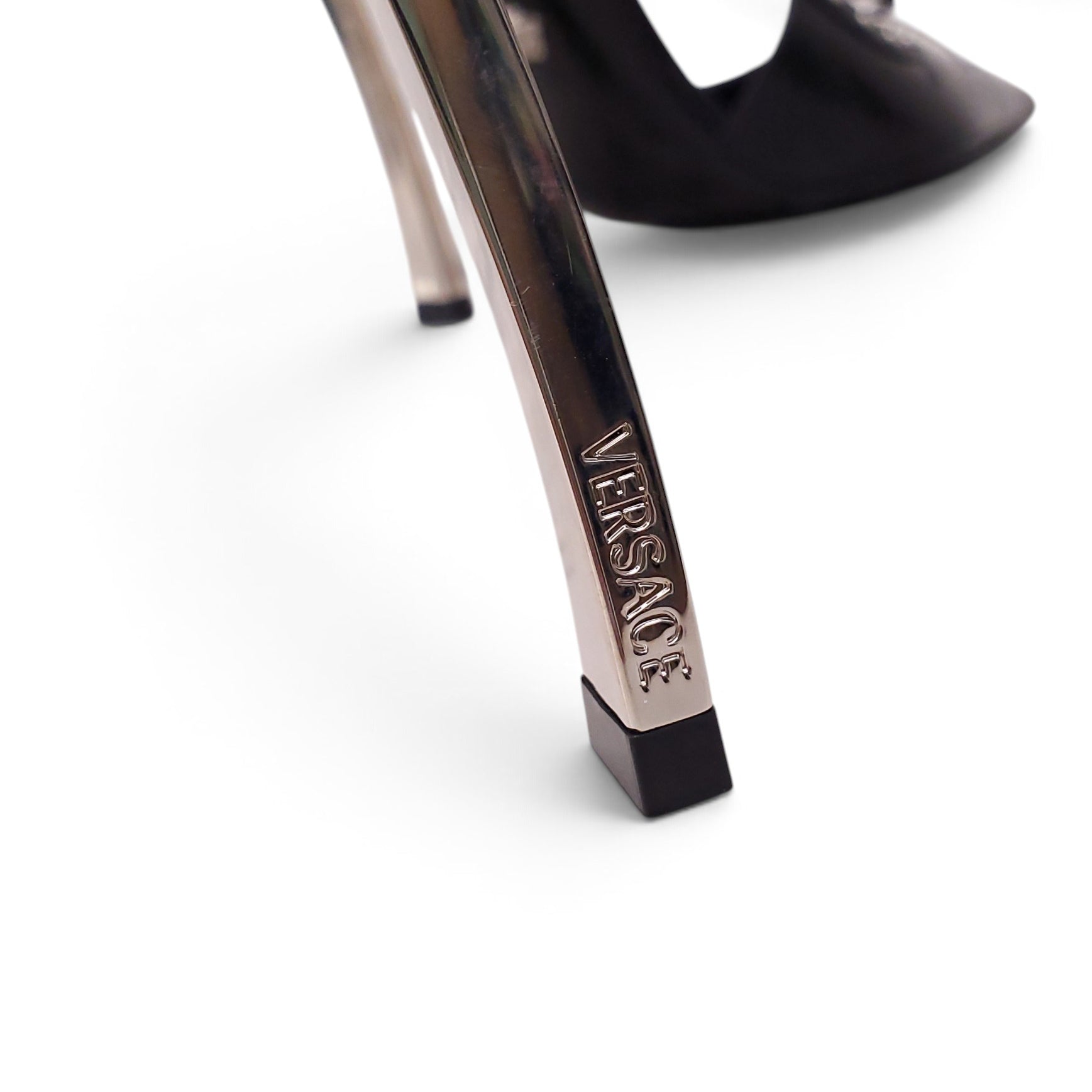 VERSACE BLACK CORSET HEELS WITH STUDS - SIZE 39