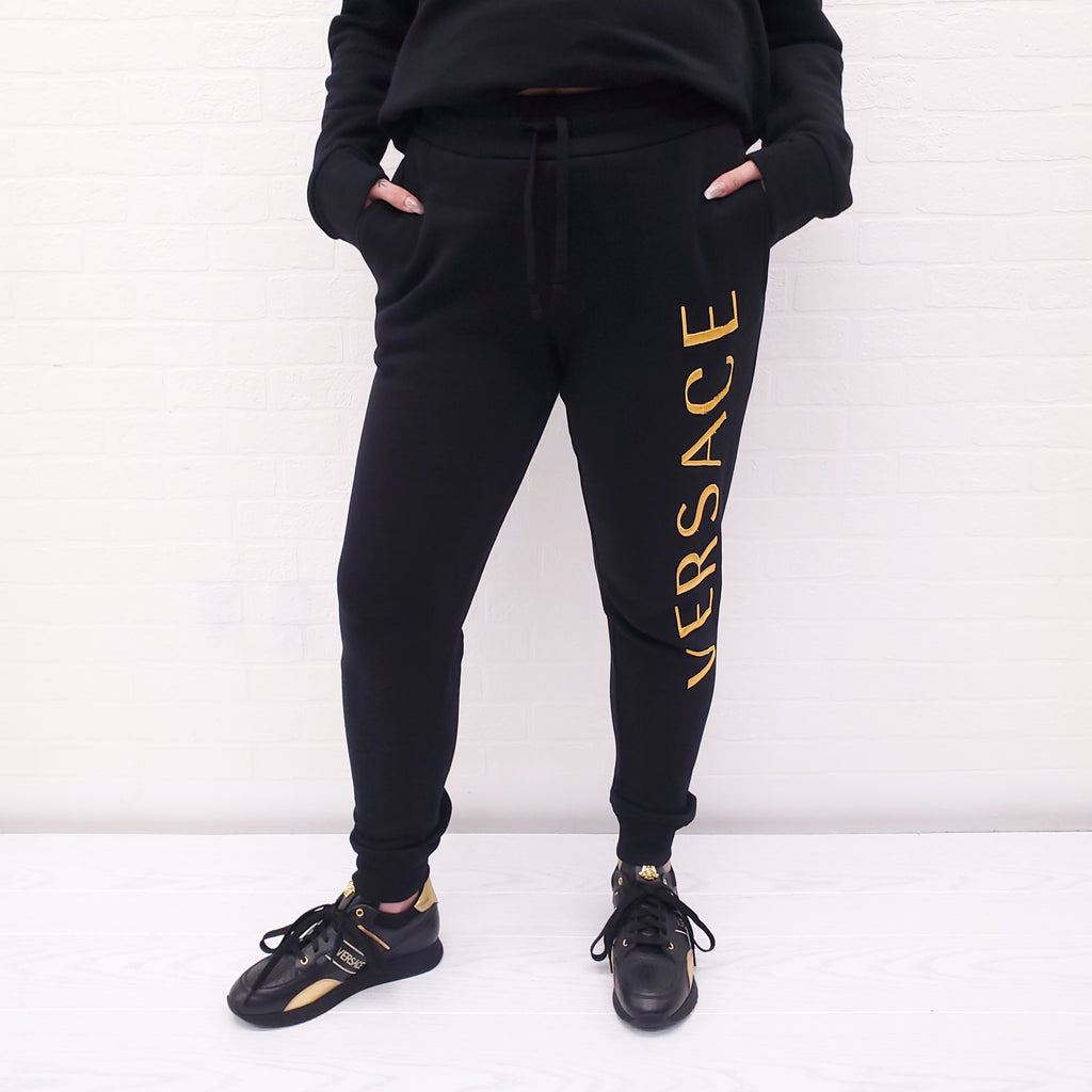 VERSACE BLACK LOGO SWEATPANTS - SIZE S