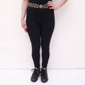 VERSACE BLACK MEDUSA LOGO LEGGINGS - SIZE 2