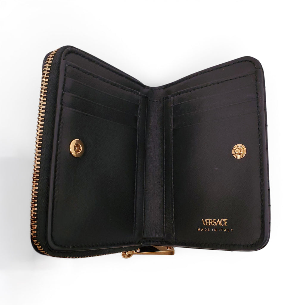 VERSACE BLACK QUILTED WALLET