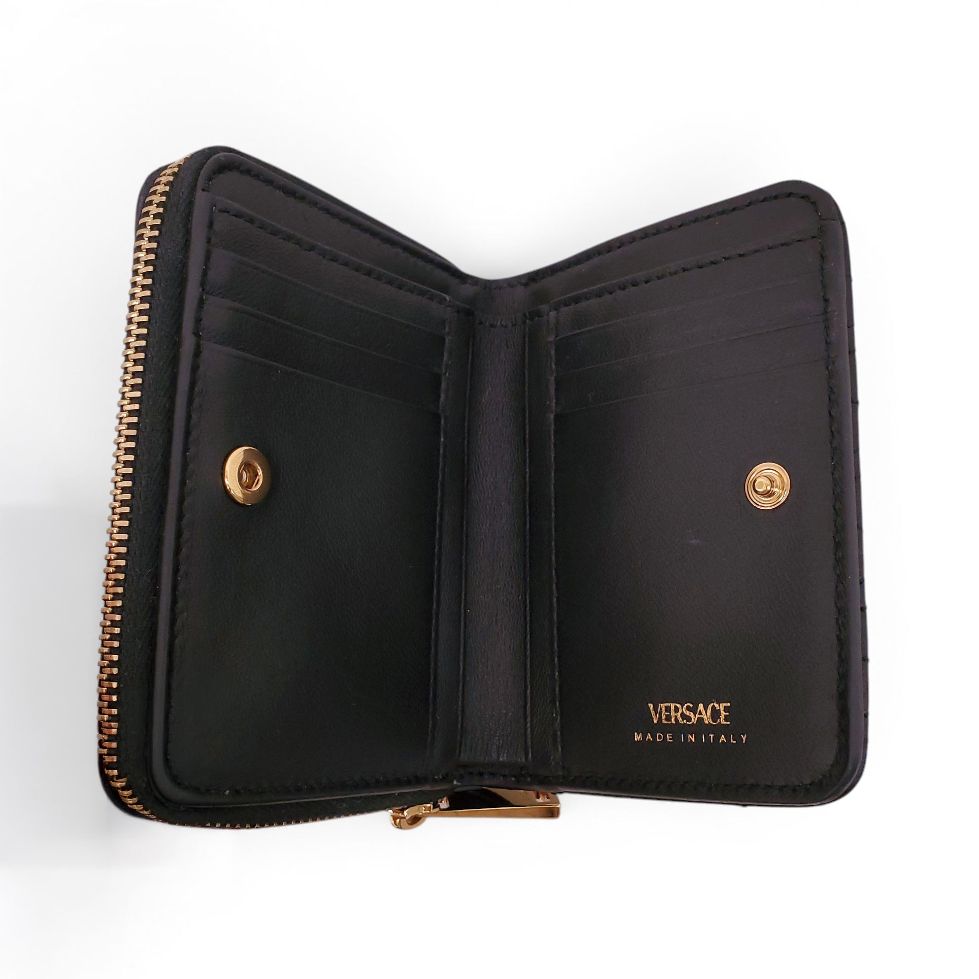 VERSACE BLACK QUILTED WALLET