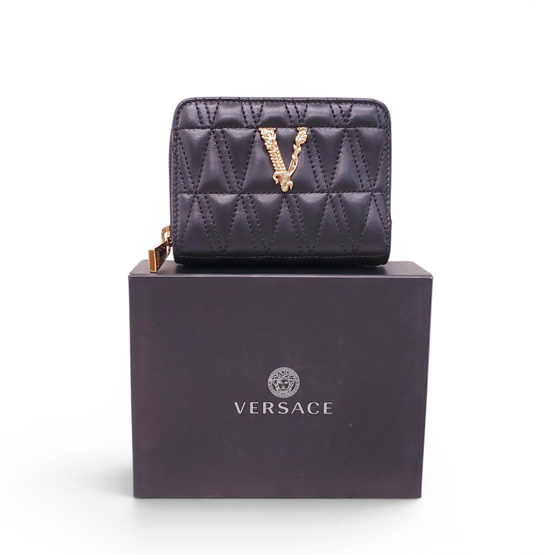 VERSACE BLACK QUILTED WALLET