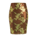 VERSACE BROWN AND GREEN FLORAL SKIRT - SIZE 38
