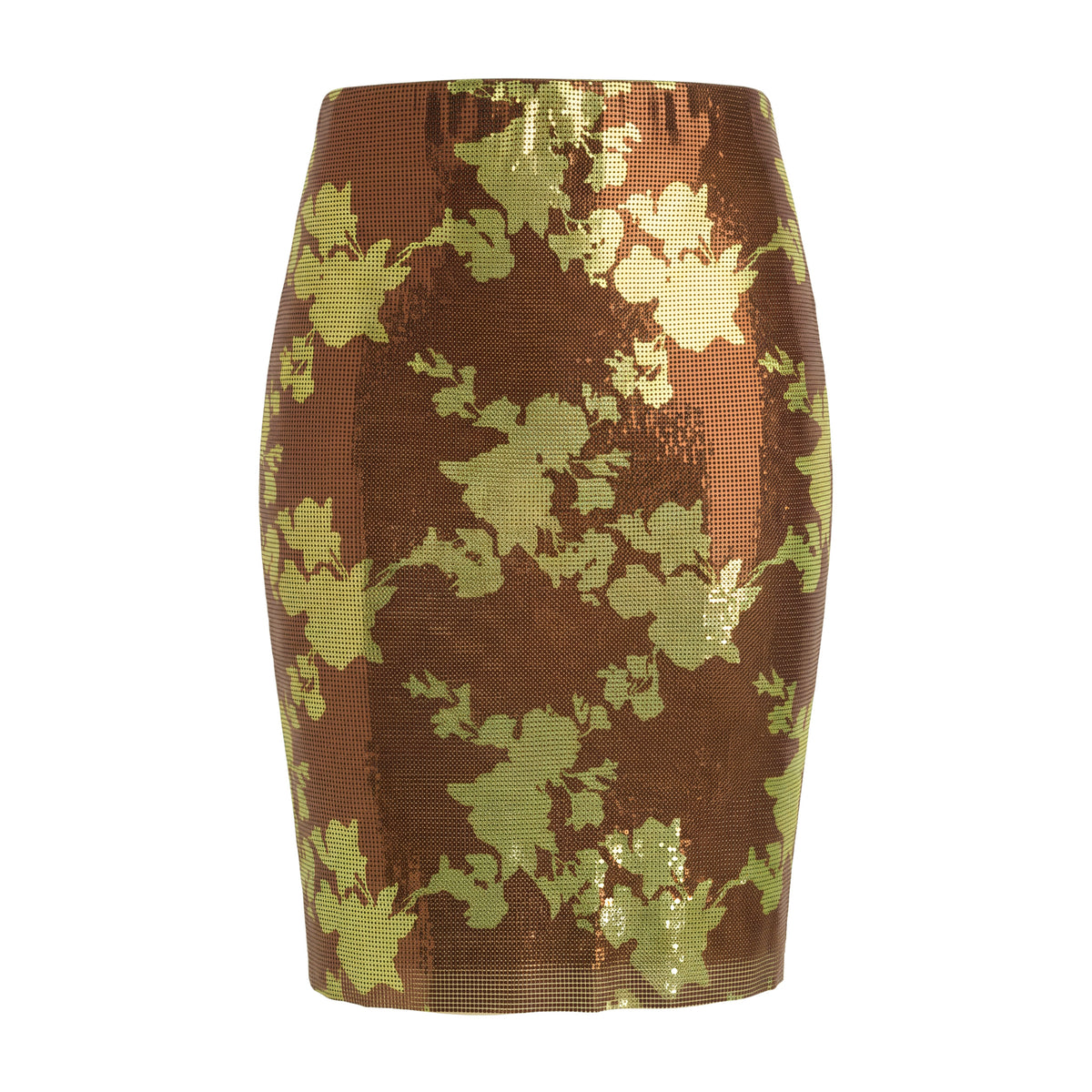 VERSACE BROWN AND GREEN FLORAL SKIRT - SIZE 38