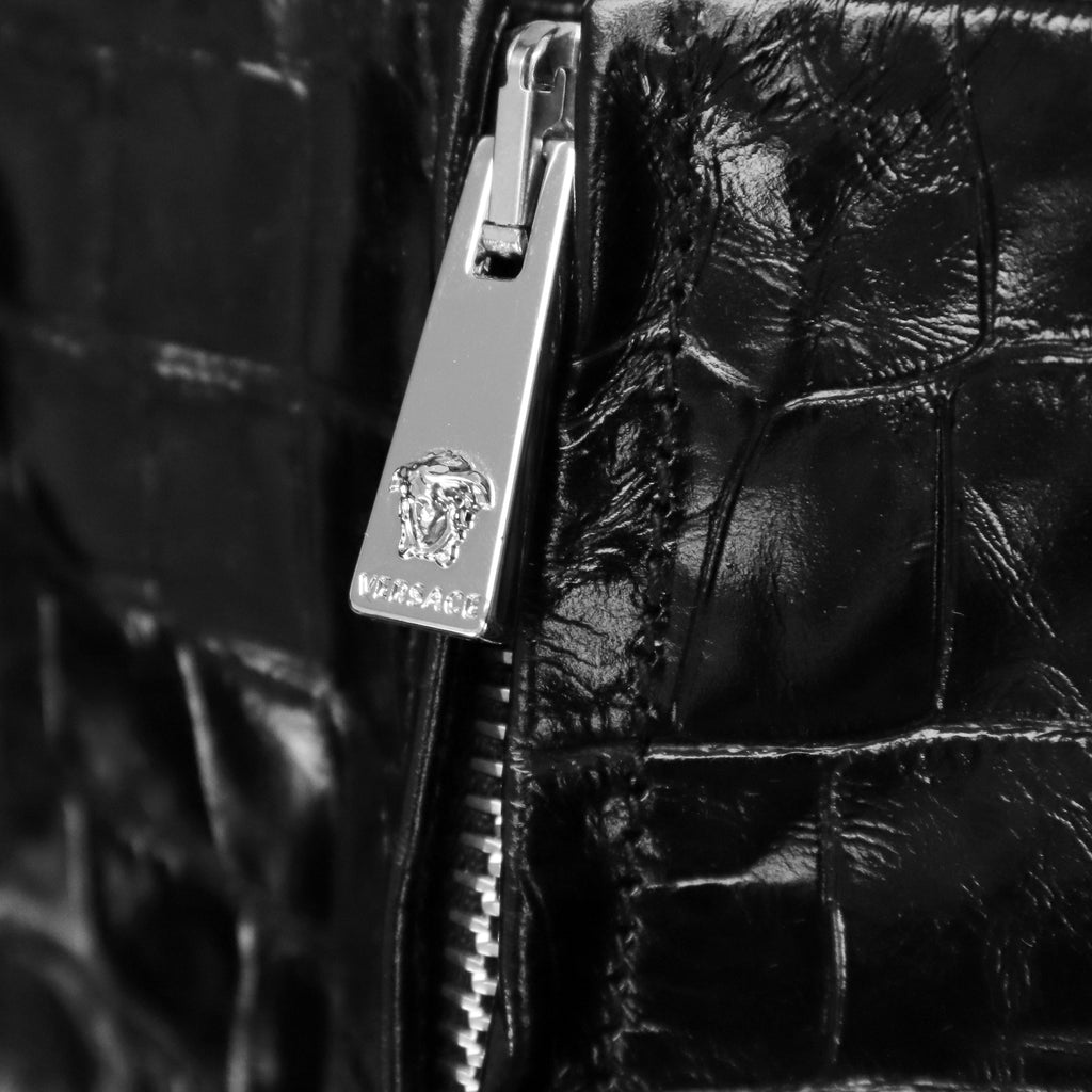 VERSACE CROCODILE EMBOSSED MIDI SKIRT - SIZE 40