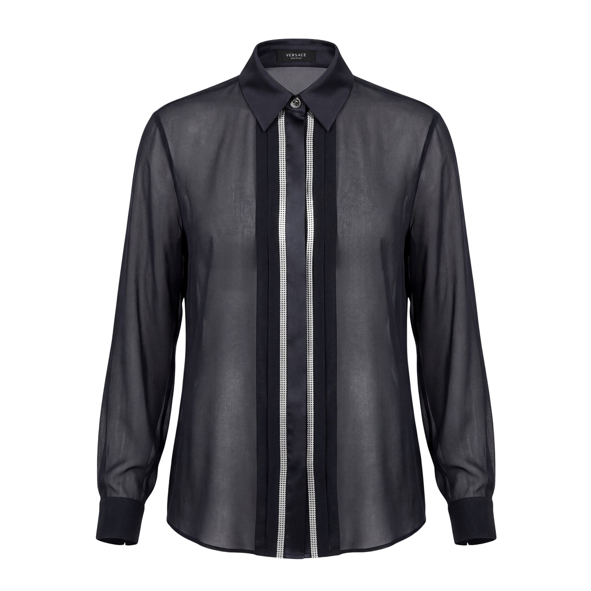 VERSACE EMBELLISHED GEORGETTE BLOUSE - SIZE 40