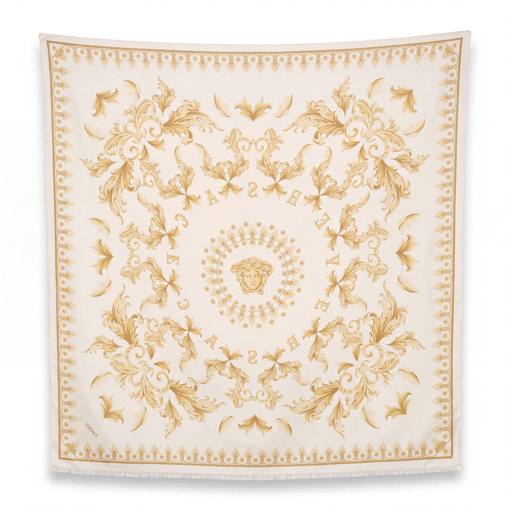 VERSACE GOLD FLORAL SCARF