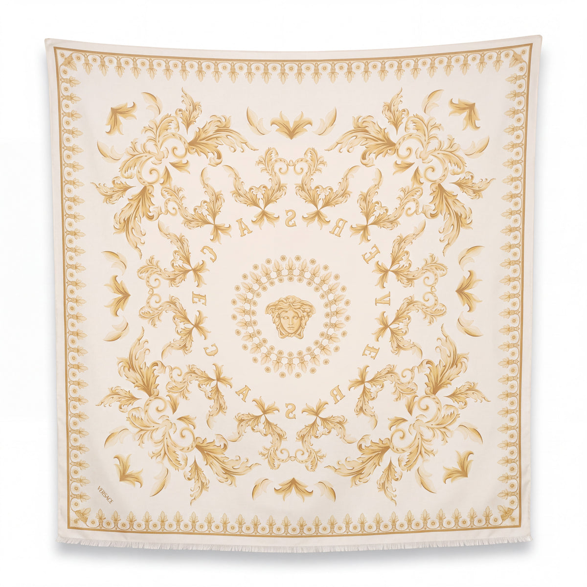 VERSACE GOLD FLORAL SCARF