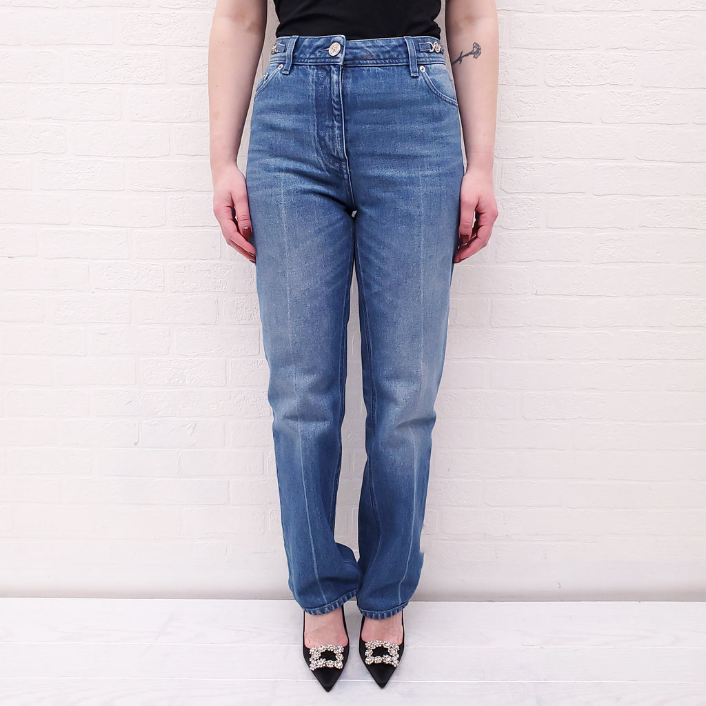 VERSACE MEDUSA ’95 STRAIGHT JEANS WITH SILVER MEDUSA - SIZE 24