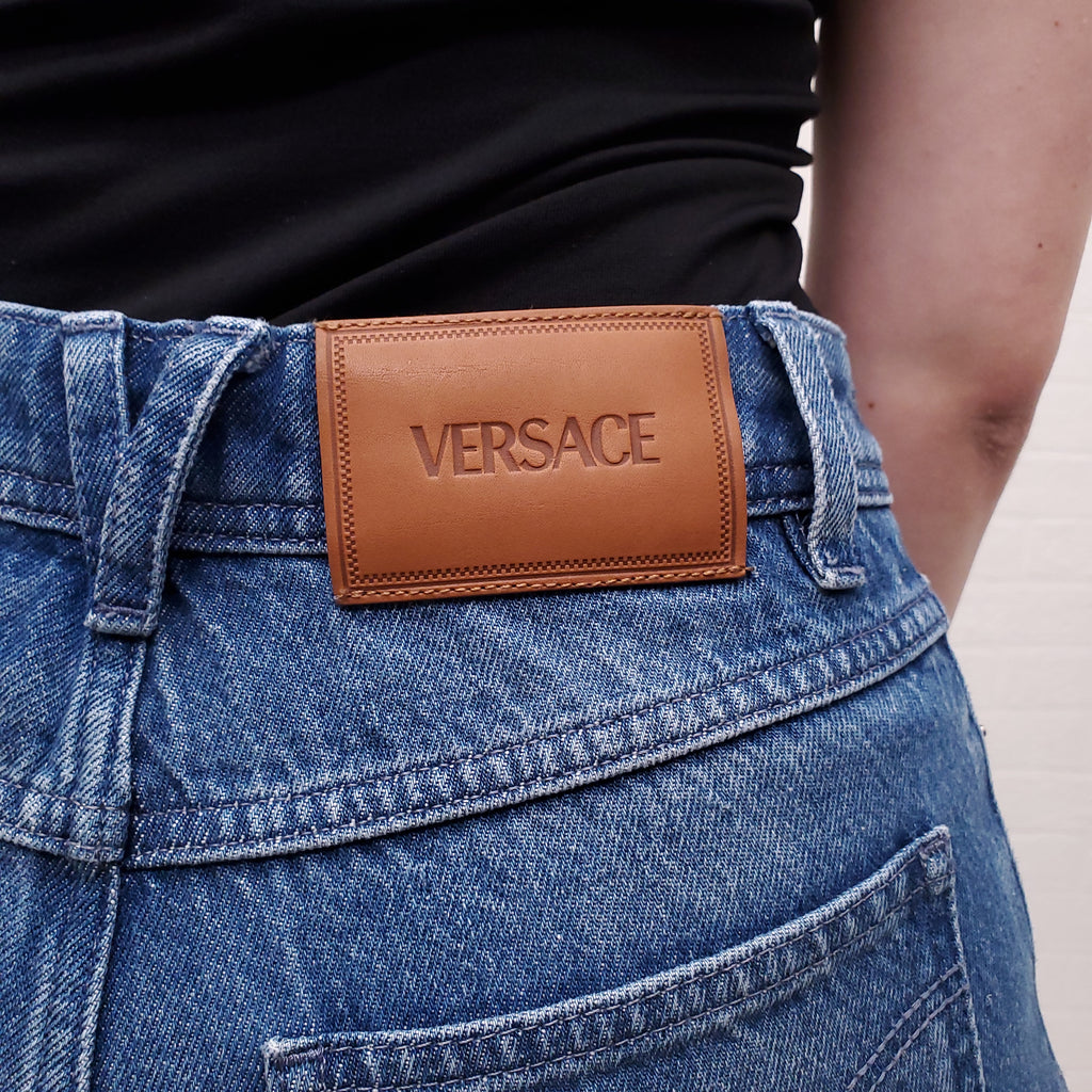 VERSACE MEDUSA ’95 STRAIGHT JEANS WITH SILVER MEDUSA - SIZE 24